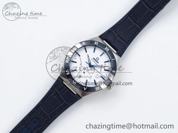 Constellation Blue Ceramic SS VSF 1:1 Best Edition White Dial on Blue Gummy Strap A8900 Super Clone Packable 7729