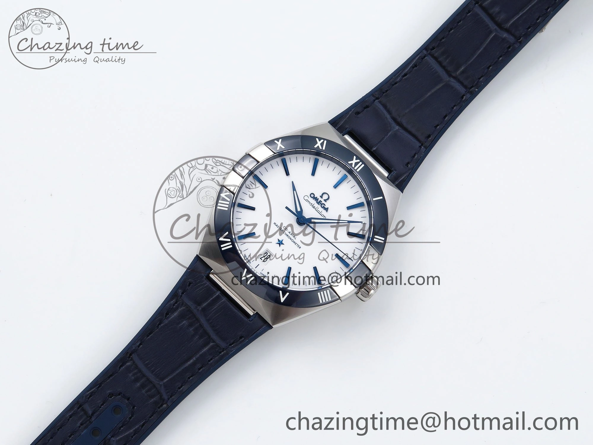 Constellation Blue Ceramic SS VSF 1:1 Best Edition White Dial on Blue Gummy Strap A8900 Super Clone Packable 7729