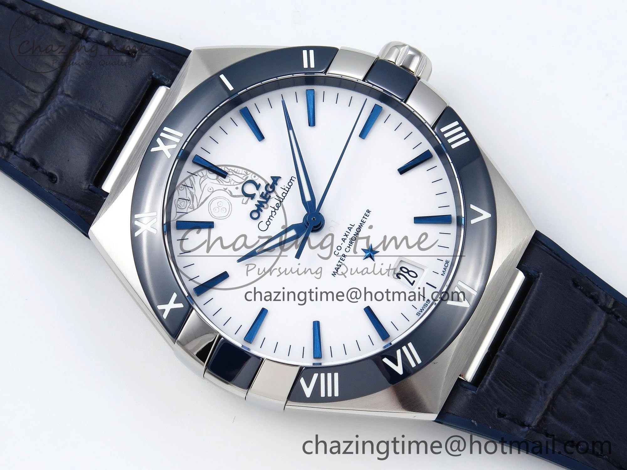 Constellation Blue Ceramic SS VSF 1:1 Best Edition White Dial on Blue Gummy Strap A8900 Super Clone Packable 7729