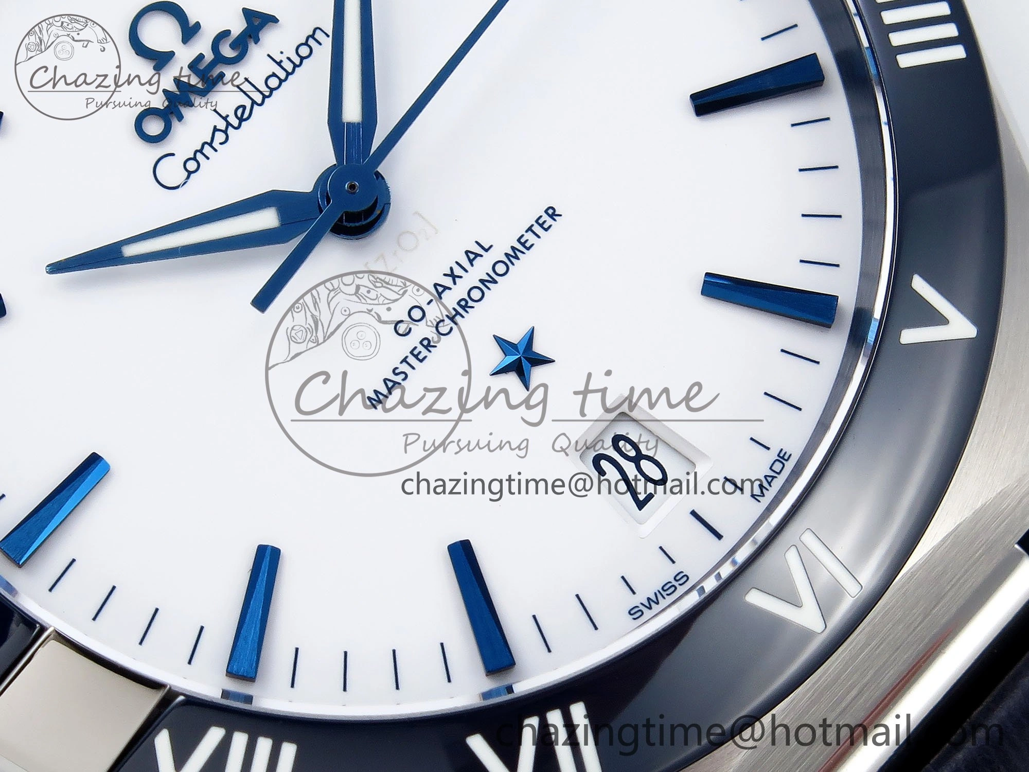 Constellation Blue Ceramic SS VSF 1:1 Best Edition White Dial on Blue Gummy Strap A8900 Super Clone Packable 7729