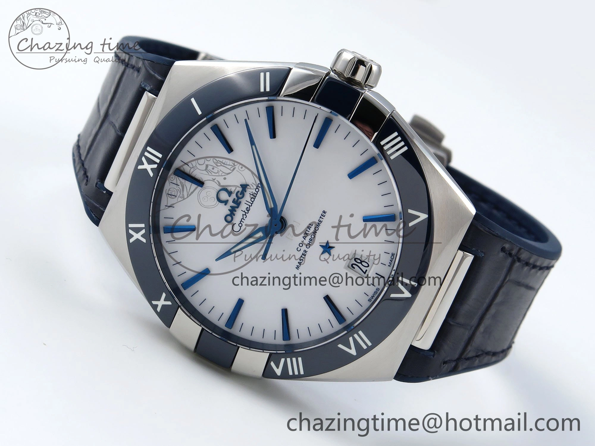 Constellation Blue Ceramic SS VSF 1:1 Best Edition White Dial on Blue Gummy Strap A8900 Super Clone Packable 7729