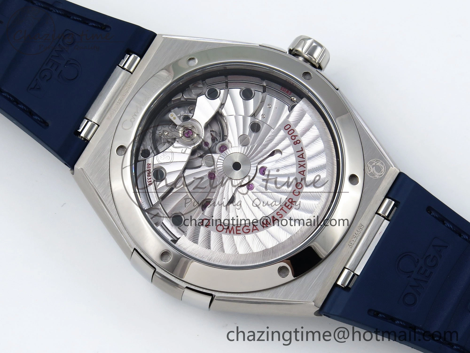 Constellation Blue Ceramic SS VSF 1:1 Best Edition White Dial on Blue Gummy Strap A8900 Super Clone Packable 7729