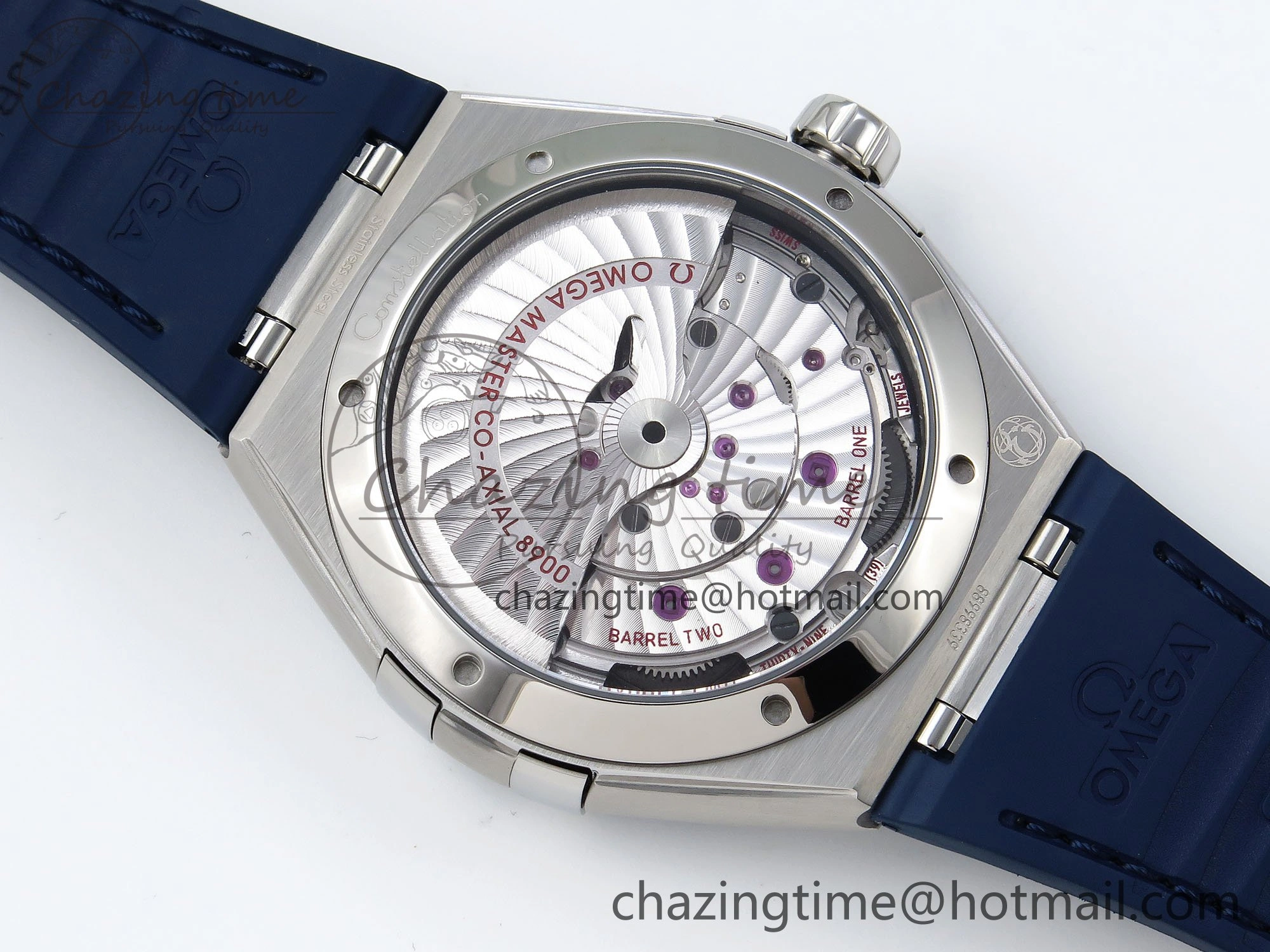 Constellation Blue Ceramic SS VSF 1:1 Best Edition White Dial on Blue Gummy Strap A8900 Super Clone Packable 7729