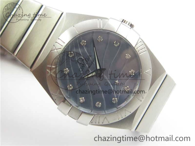 Constellation Ladies 27mm ZF 1:1 Best Edition SS Blue MOP Dial on SS Bracelet ETA Quartz EyeCatching 7942