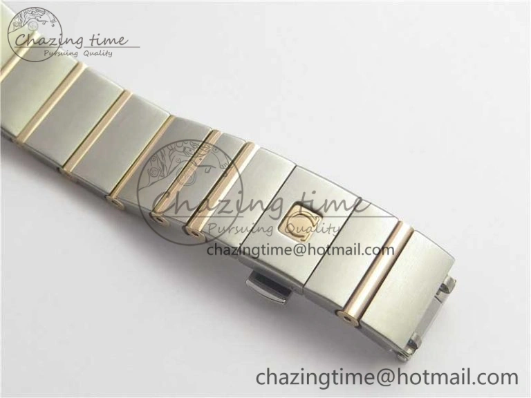 Constellation Ladies 27mm ZF 1:1 Best Edition SS RG White MOP Dial Diamonds Bezel & Markers on SS RG Bracelet ETA Quartz GoAnywhere 10576