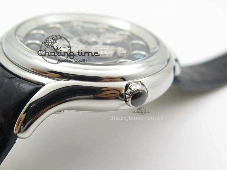 Unisex Crazy Carats V6F 1:1 Best Edition Diamonds Bezel Black Dial On Black Leather Strap Swiss Quartz 6603