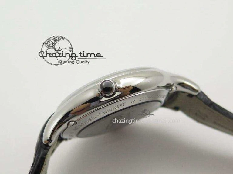 Unisex Crazy Carats V6F 1:1 Best Edition Diamonds Bezel Black Dial On Black Leather Strap Swiss Quartz 6603