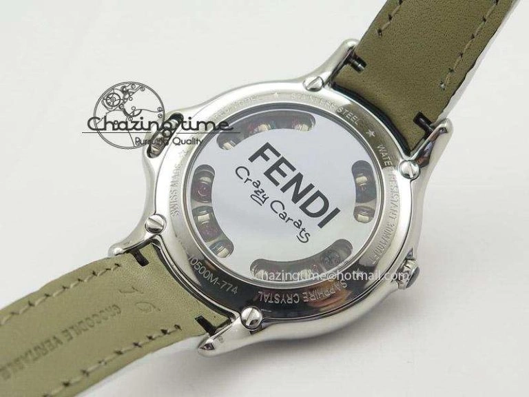 Thermal Crazy Carats V6F 1:1 Best Edition Diamonds Bezel White Dial On White Leather Strap Swiss Quartz 6602