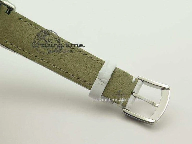 Thermal Crazy Carats V6F 1:1 Best Edition Diamonds Bezel White Dial On White Leather Strap Swiss Quartz 6602