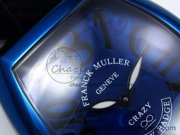 EyeCatching Crazy Hours Blue PVD TWF Best Edition Blue Dial on Blue Leather Strap A23J 6495