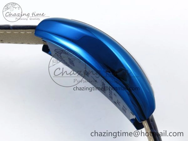 EyeCatching Crazy Hours Blue PVD TWF Best Edition Blue Dial on Blue Leather Strap A23J 6495