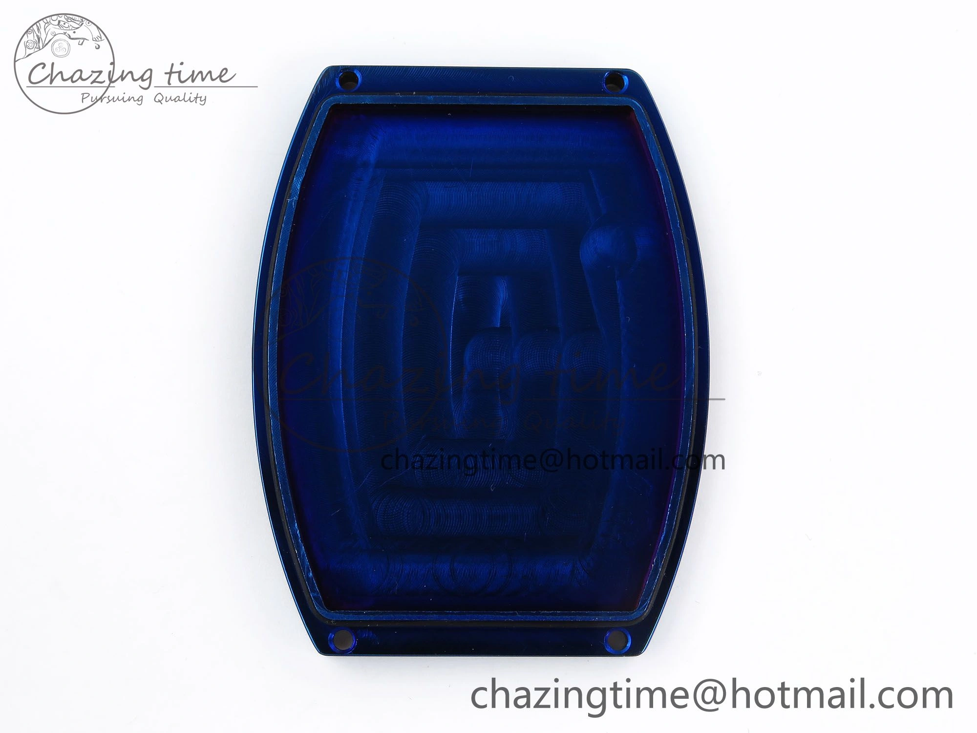 EyeCatching Crazy Hours Blue PVD TWF Best Edition Blue Dial on Blue Leather Strap A23J 6495