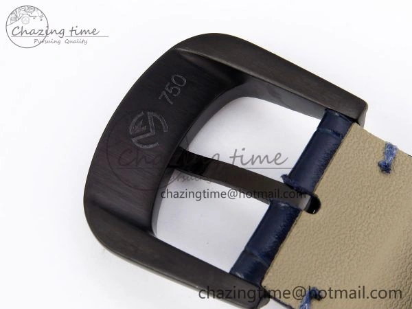 EyeCatching Crazy Hours Blue PVD TWF Best Edition Blue Dial on Blue Leather Strap A23J 6495