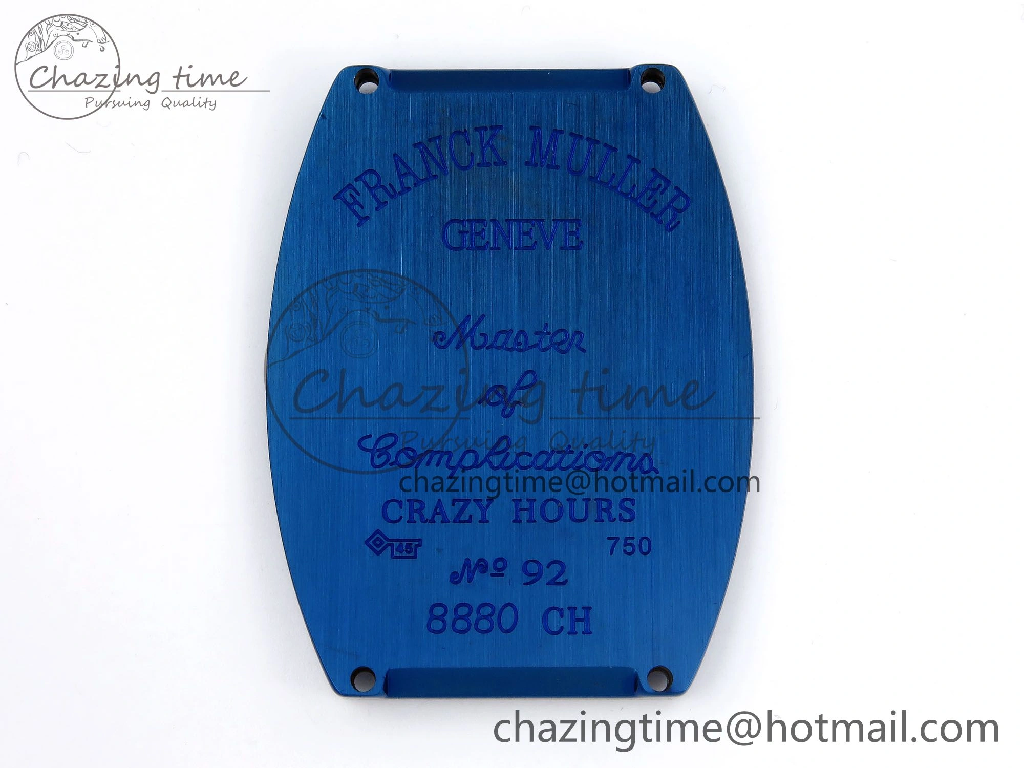 WrinkleFree Crazy Hours Blue PVD TWF Best Edition White Dial on Blue Leather Strap A23J 6494