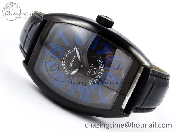 Colorful Crazy Hours PVD TWF Best Edition Gray Dial on Black Leather Strap A23J 6493
