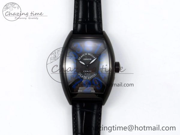Colorful Crazy Hours PVD TWF Best Edition Gray Dial on Black Leather Strap A23J 6493
