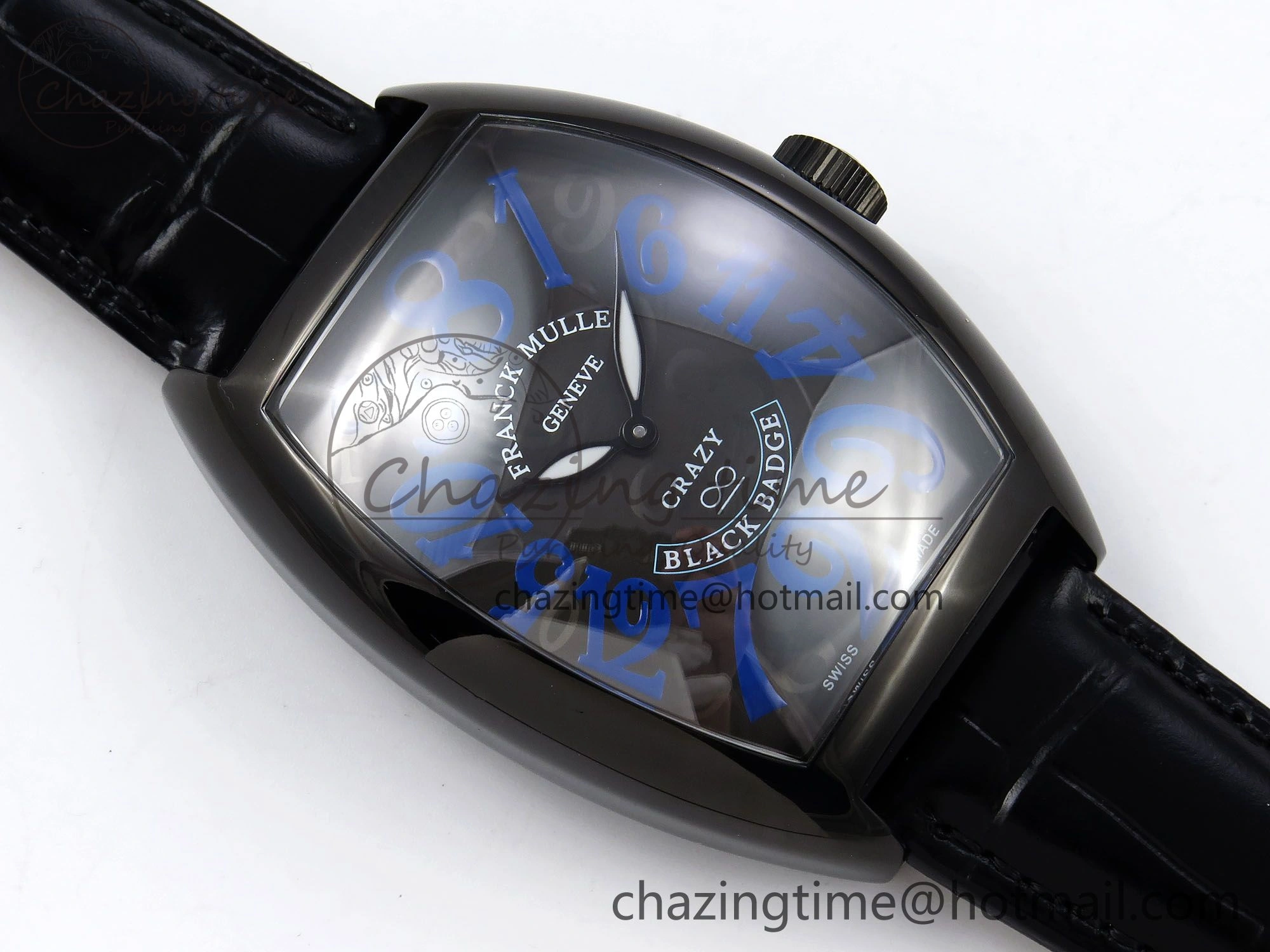 Colorful Crazy Hours PVD TWF Best Edition Gray Dial on Black Leather Strap A23J 6493
