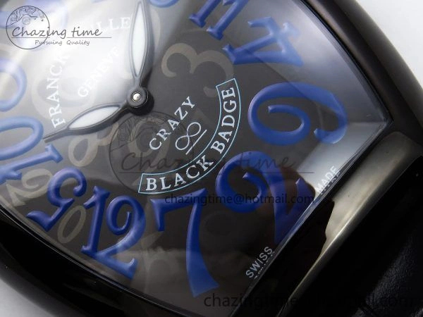 Colorful Crazy Hours PVD TWF Best Edition Gray Dial on Black Leather Strap A23J 6493