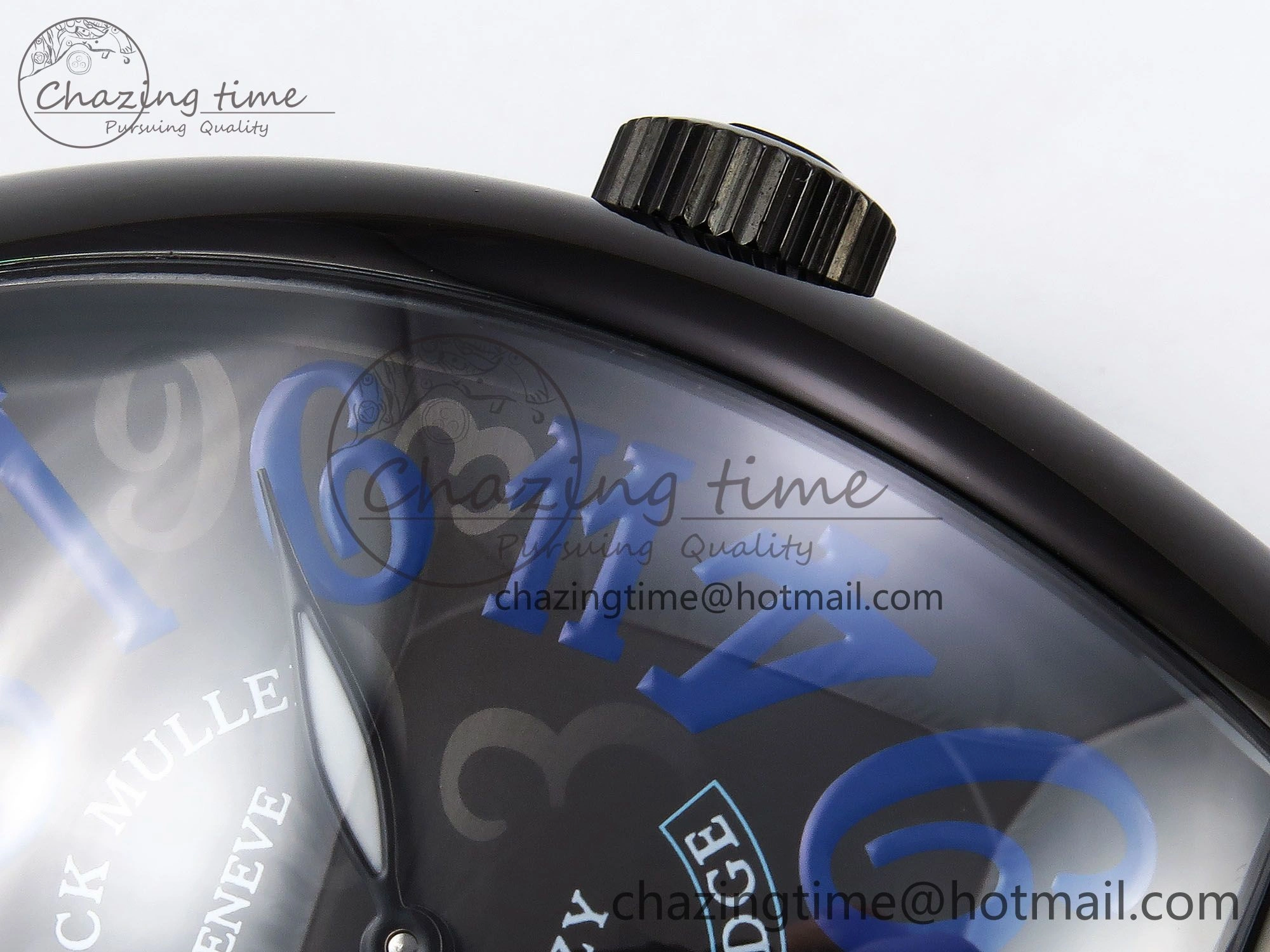 Colorful Crazy Hours PVD TWF Best Edition Gray Dial on Black Leather Strap A23J 6493
