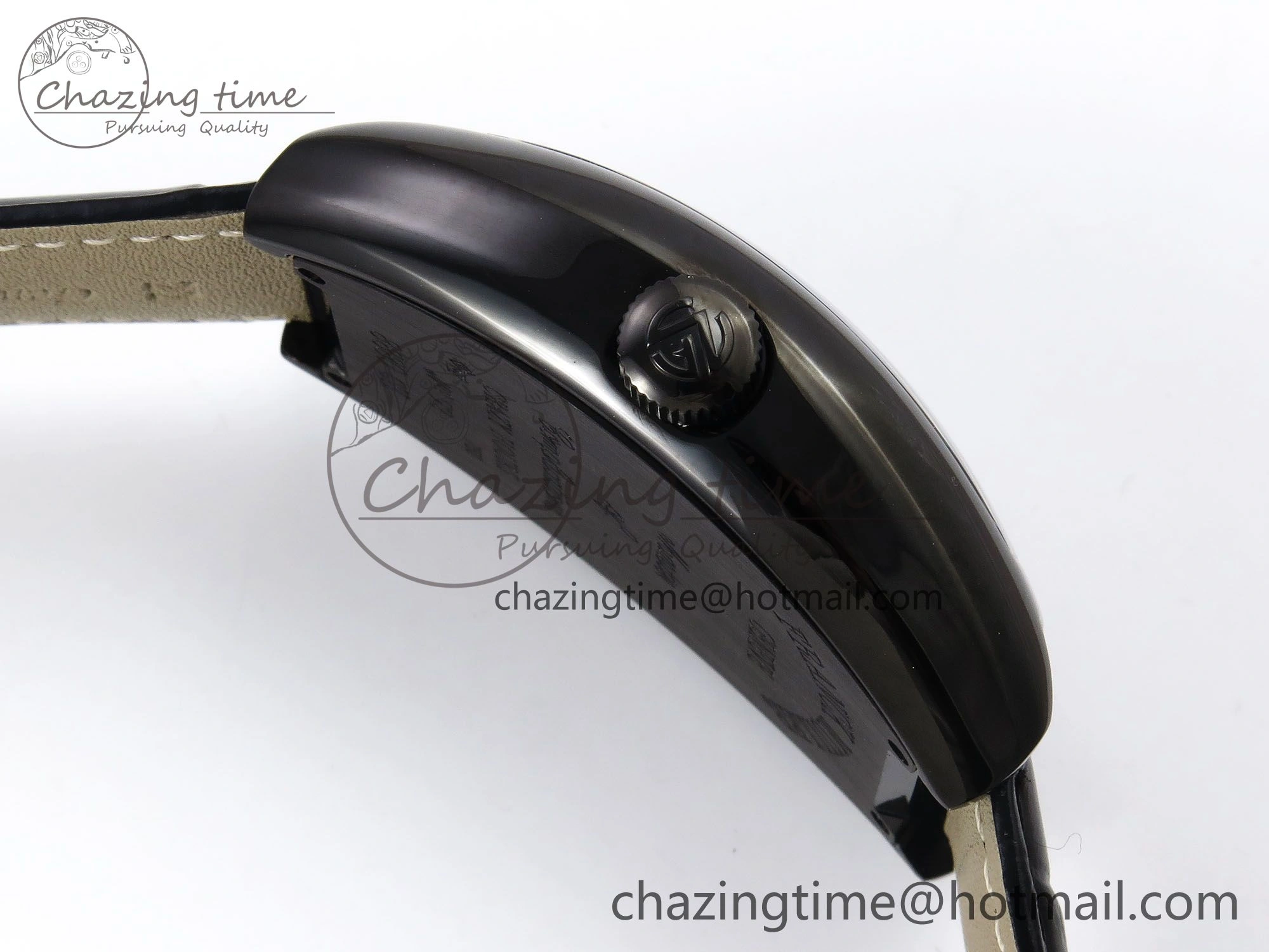 Colorful Crazy Hours PVD TWF Best Edition Gray Dial on Black Leather Strap A23J 6493