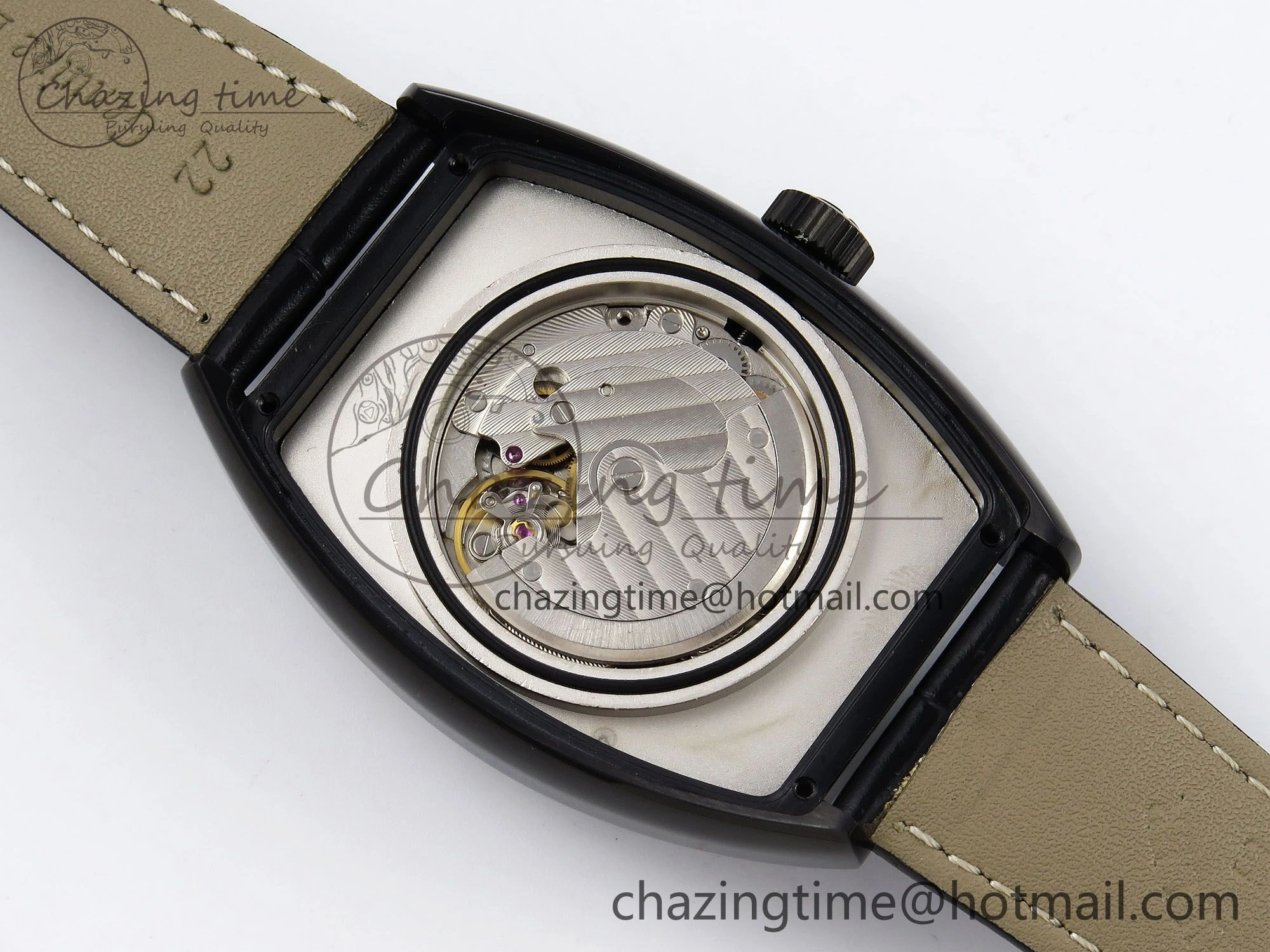 Colorful Crazy Hours PVD TWF Best Edition Gray Dial on Black Leather Strap A23J 6493