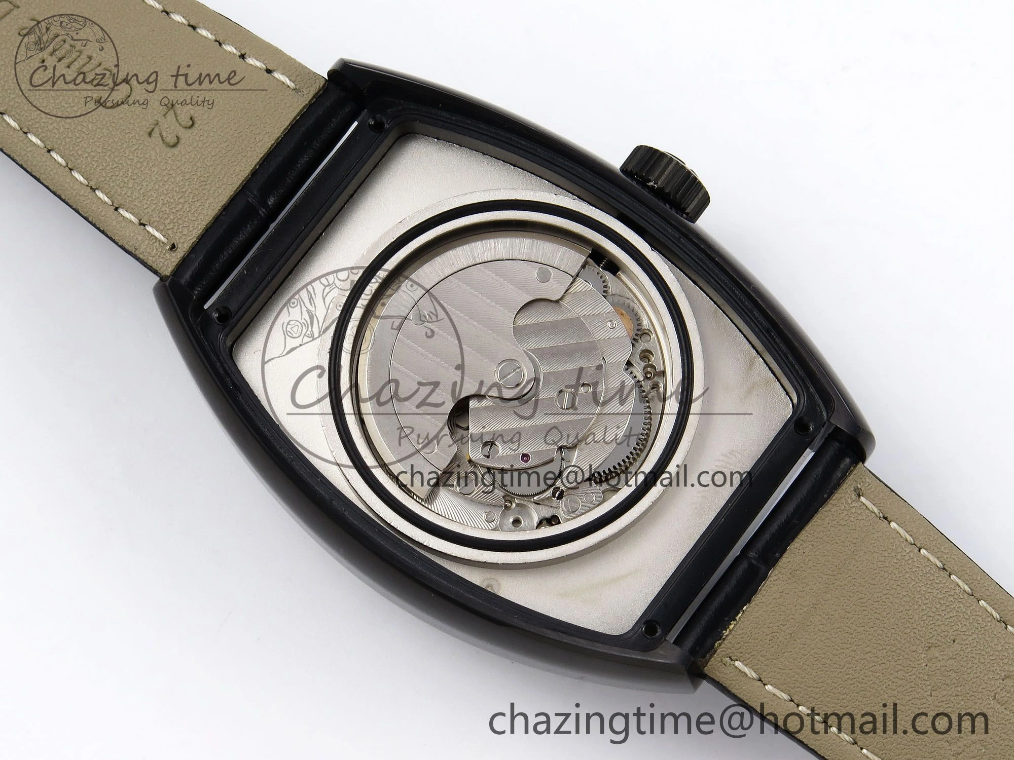 Colorful Crazy Hours PVD TWF Best Edition Gray Dial on Black Leather Strap A23J 6493