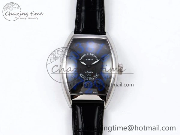RelaxedFit Crazy Hours PVD TWF Best Edition Gray Dial on Black Leather Strap A23J 6489