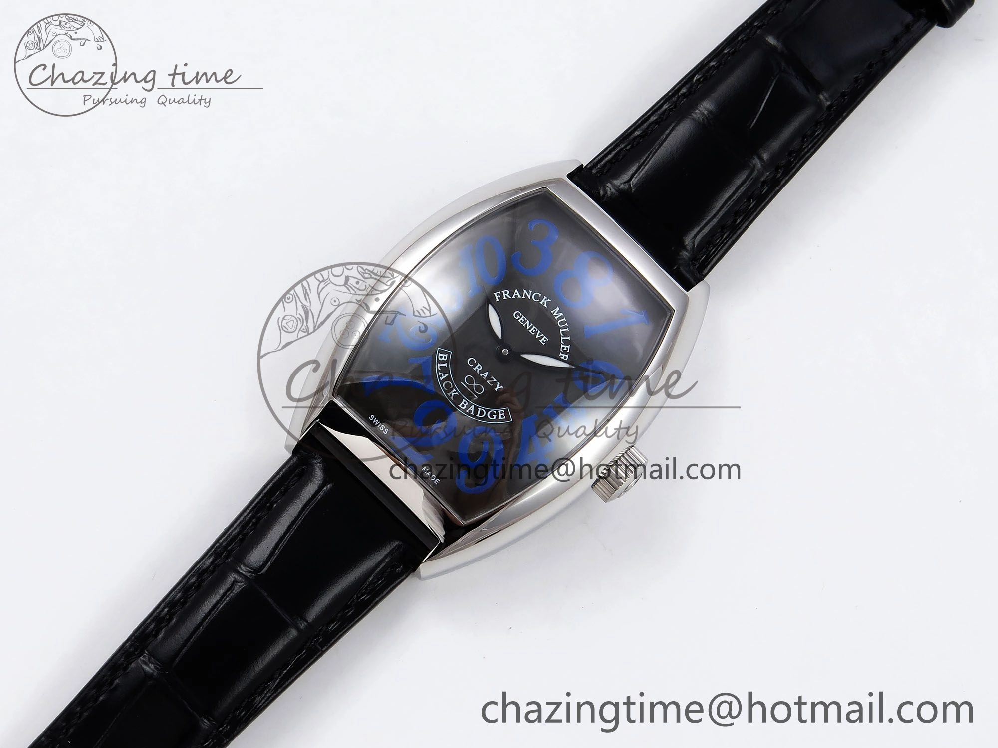RelaxedFit Crazy Hours PVD TWF Best Edition Gray Dial on Black Leather Strap A23J 6489
