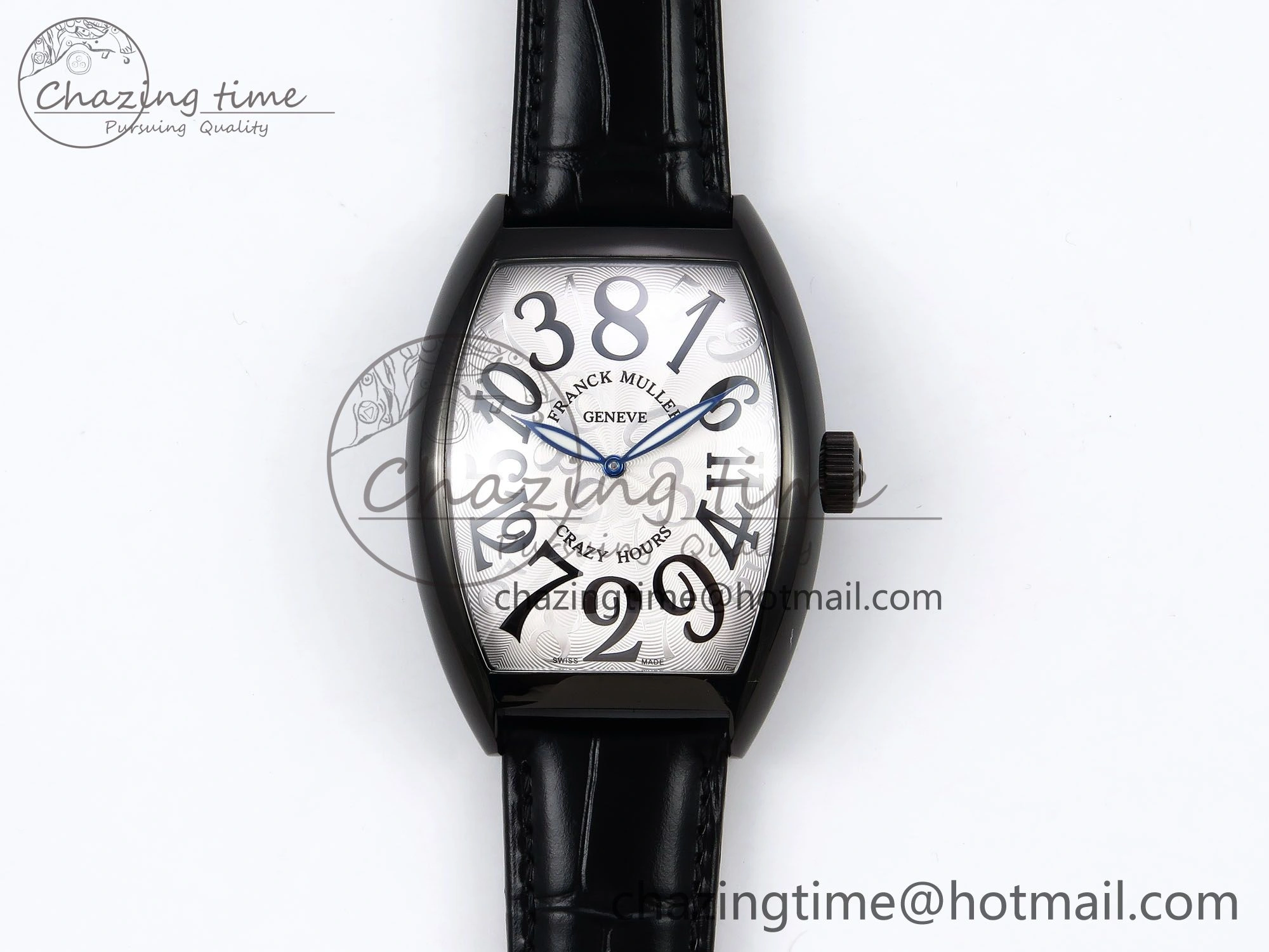 Crazy Hours PVD TWF Best Edition White Dial on Black Leather Strap A23J ZeroBulk 6492