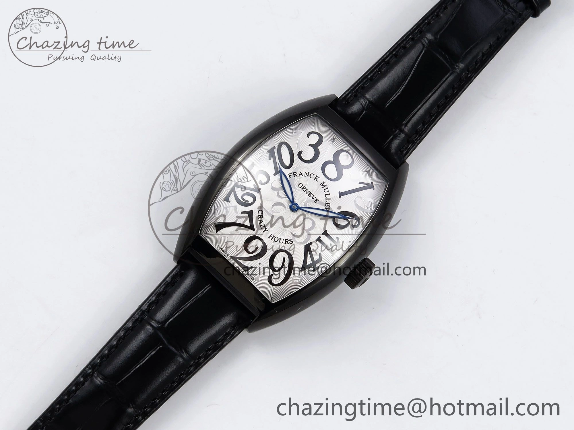 Crazy Hours PVD TWF Best Edition White Dial on Black Leather Strap A23J ZeroBulk 6492