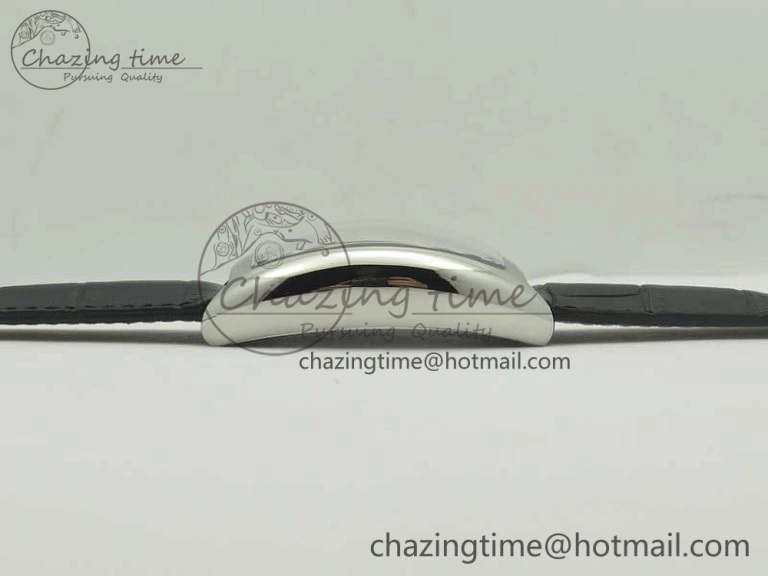 Unique Crazy Hours Real Jumping Hour SS ABF Black Dial  Markers on Black Leather Strap A23J 6575