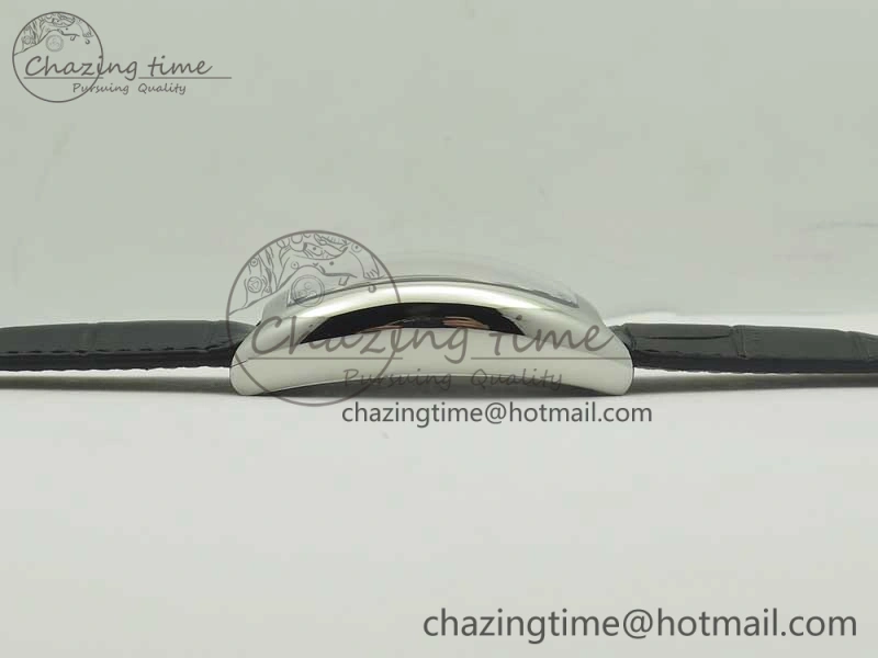 Unique Crazy Hours Real Jumping Hour SS ABF Black Dial  Markers on Black Leather Strap A23J 6575