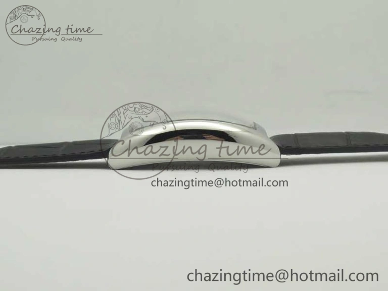 Crazy Hours Real Jumping Hour SS ABF Black Dial White Markers on Black Leather Strap A23J GoodFit 6576
