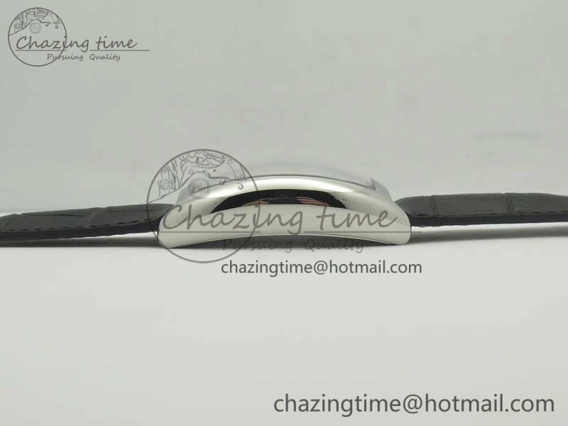 Crazy Hours Real Jumping Hour SS ABF Black Dial White Markers on Black Leather Strap A23J GoodFit 6576