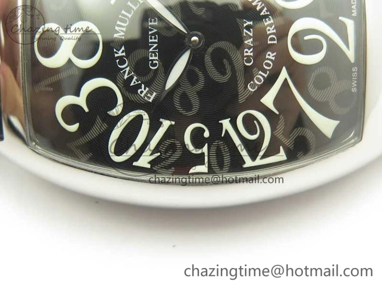 Crazy Hours Real Jumping Hour SS ABF Black Dial White Markers on Black Leather Strap A23J GoodFit 6576