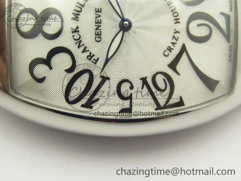 FastDry Crazy Hours Real Jumping Hour SS ABF White Dial Black Markers on Black Leather Strap A23J 6577