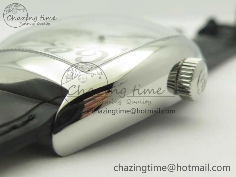 FastDry Crazy Hours Real Jumping Hour SS ABF White Dial Black Markers on Black Leather Strap A23J 6577