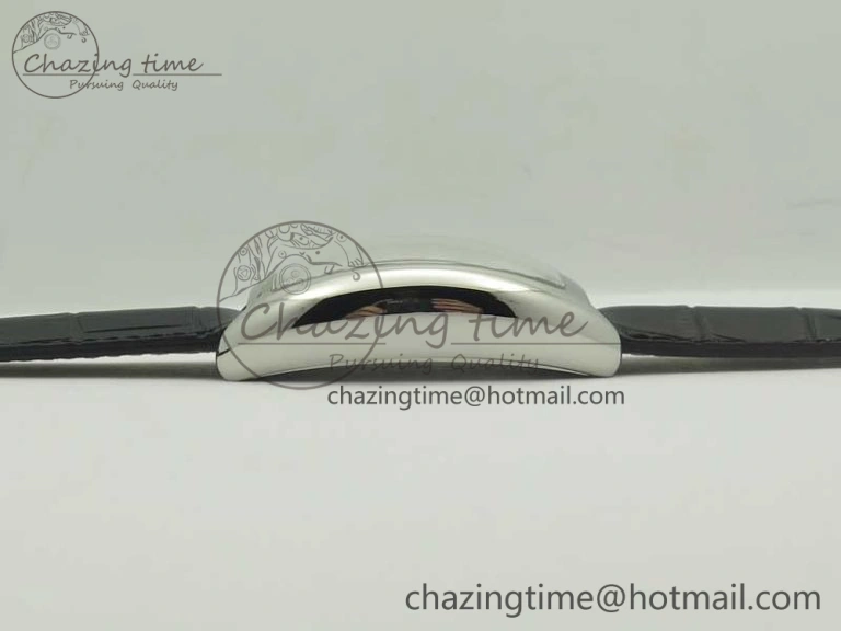 FastDry Crazy Hours Real Jumping Hour SS ABF White Dial Black Markers on Black Leather Strap A23J 6577
