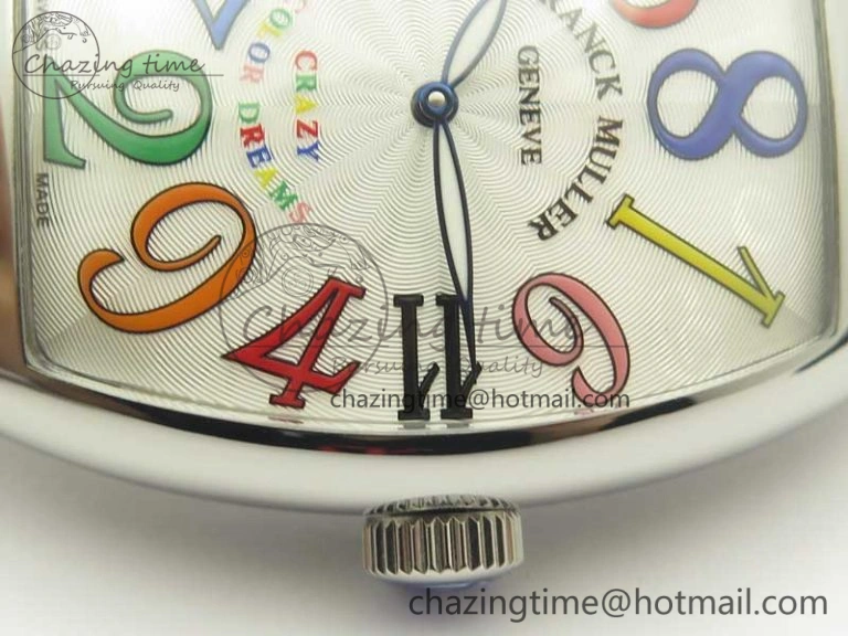 TechFriendly Crazy Hours Real Jumping Hour SS ABF White Dial  Markers on Black Leather Strap A23J 6581