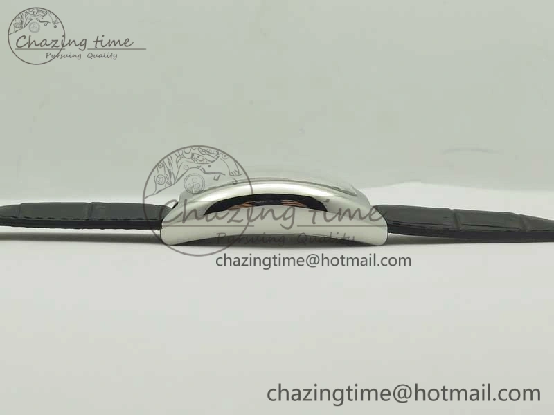 TechFriendly Crazy Hours Real Jumping Hour SS ABF White Dial  Markers on Black Leather Strap A23J 6581