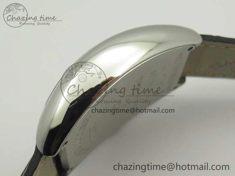 TechFriendly Crazy Hours Real Jumping Hour SS ABF White Dial  Markers on Black Leather Strap A23J 6581