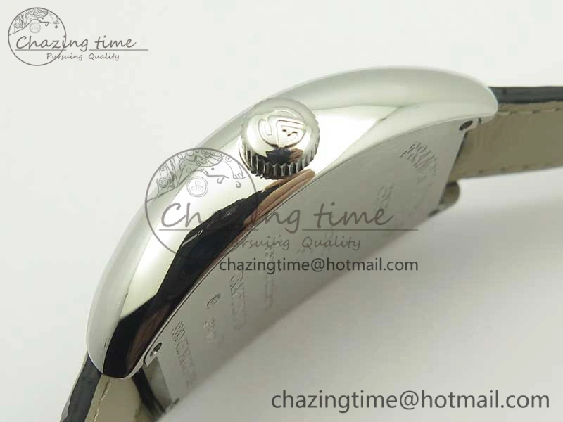 TechFriendly Crazy Hours Real Jumping Hour SS ABF White Dial  Markers on Black Leather Strap A23J 6581