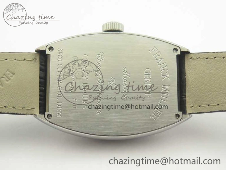 TechFriendly Crazy Hours Real Jumping Hour SS ABF White Dial  Markers on Black Leather Strap A23J 6581