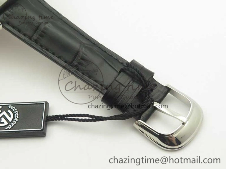 TechFriendly Crazy Hours Real Jumping Hour SS ABF White Dial  Markers on Black Leather Strap A23J 6581