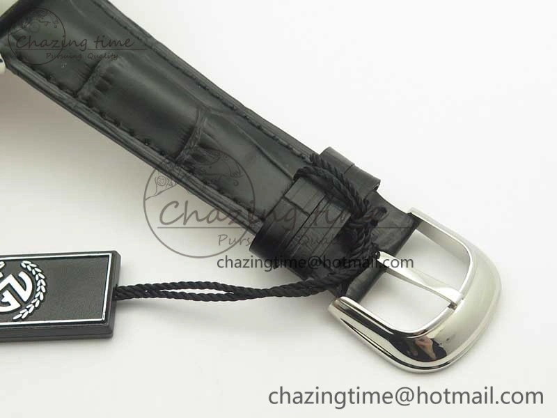 TechFriendly Crazy Hours Real Jumping Hour SS ABF White Dial  Markers on Black Leather Strap A23J 6581