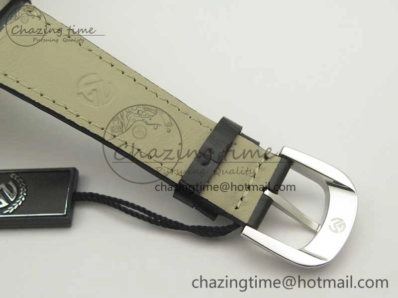 TechFriendly Crazy Hours Real Jumping Hour SS ABF White Dial  Markers on Black Leather Strap A23J 6581