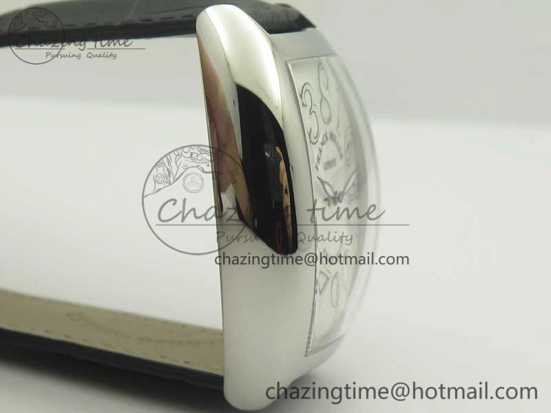 ZipUp Crazy Hours Real Jumping Hour SS ABF White Dial White Markers on Black Leather Strap A23J 6578
