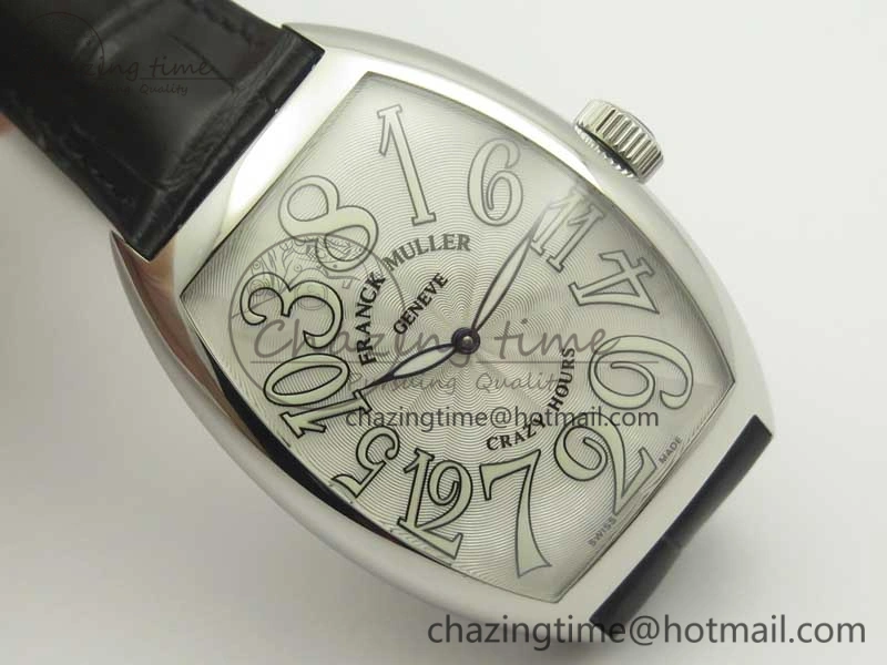 ZipUp Crazy Hours Real Jumping Hour SS ABF White Dial White Markers on Black Leather Strap A23J 6578