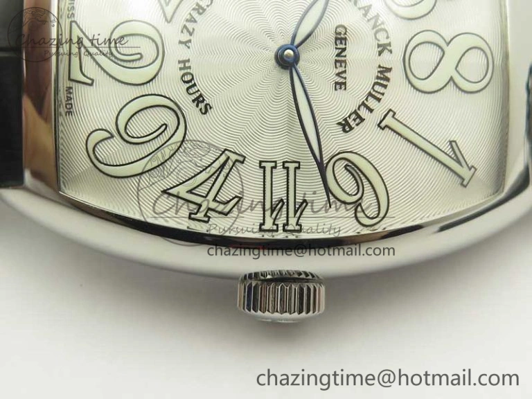 ZipUp Crazy Hours Real Jumping Hour SS ABF White Dial White Markers on Black Leather Strap A23J 6578