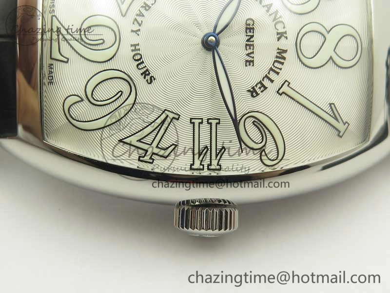 ZipUp Crazy Hours Real Jumping Hour SS ABF White Dial White Markers on Black Leather Strap A23J 6578